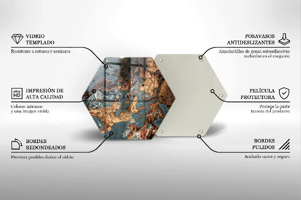 Skleněná deska do kuchyně Zlatá skalní struktura