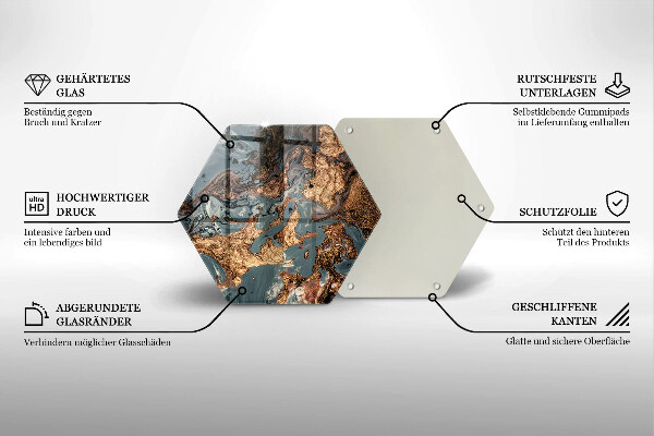 Skleněná deska do kuchyně Zlatá skalní struktura