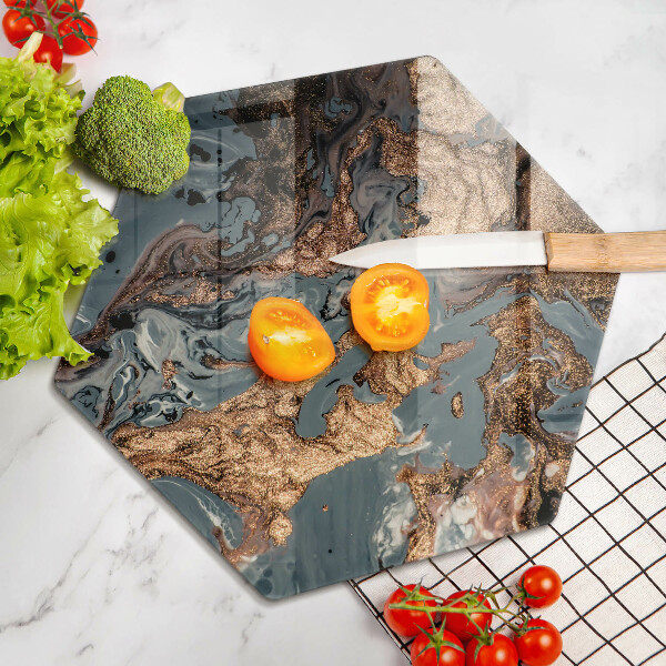 Skleněná deska do kuchyně Zlatá skalní struktura