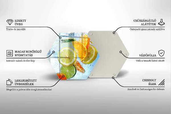 Skleněná deska do kuchyně Šťavnatá citrusová voda