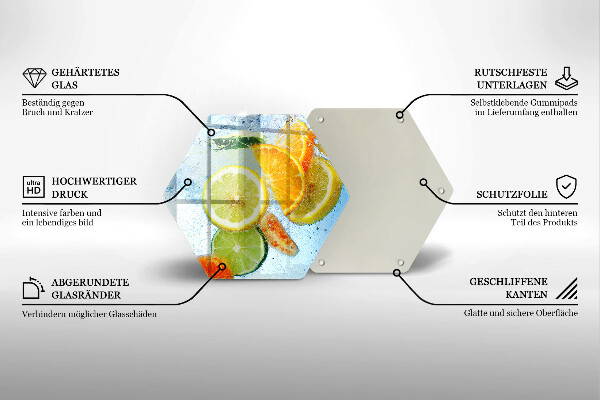 Skleněná deska do kuchyně Šťavnatá citrusová voda