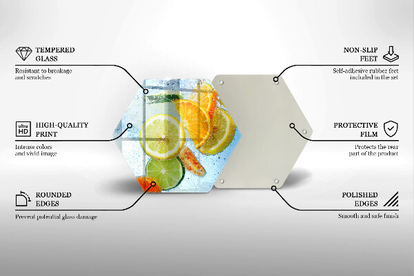 Skleněná deska do kuchyně Šťavnatá citrusová voda