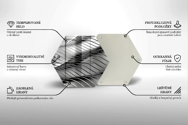 Skleněná deska do kuchyně 3d kovová konstrukce