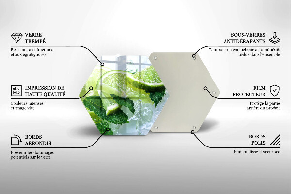 Skleněná krájecí deska Limetková máta a led