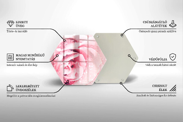 Skleněná krájecí deska Kapky rosy a květ růže
