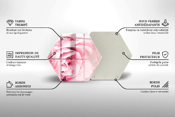 Skleněná krájecí deska Kapky rosy a květ růže
