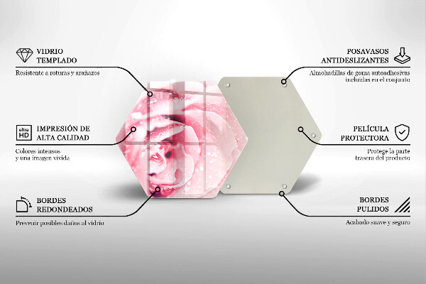 Skleněná krájecí deska Kapky rosy a květ růže