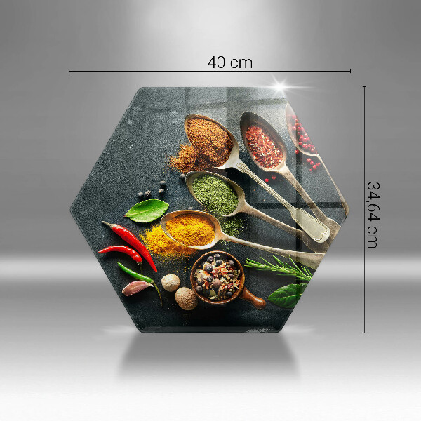 Skleněná krájecí deska Kuchyňské lžíce koření