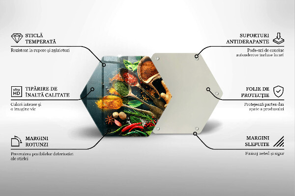 Skleněná krájecí deska Kuchyňské lžíce na koření