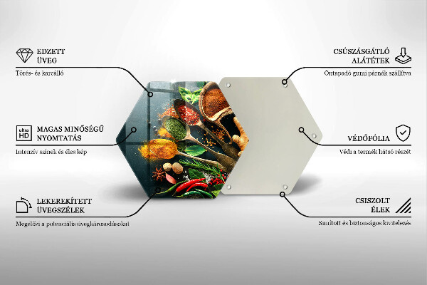 Skleněná krájecí deska Kuchyňské lžíce na koření