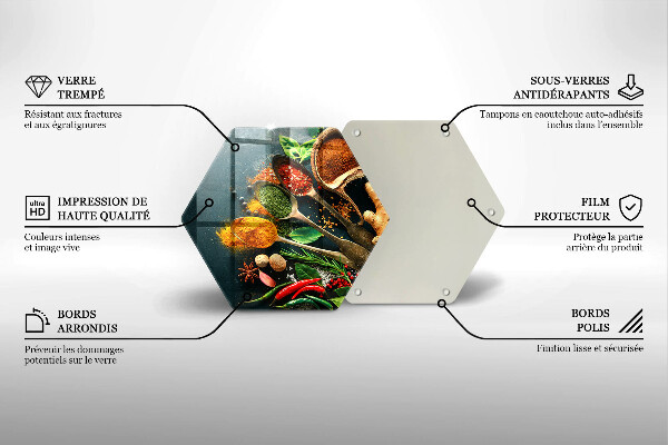 Skleněná krájecí deska Kuchyňské lžíce na koření