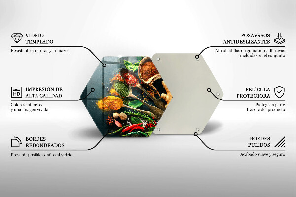 Skleněná krájecí deska Kuchyňské lžíce na koření