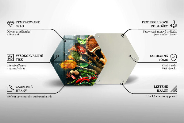 Skleněná krájecí deska Kuchyňské lžíce na koření