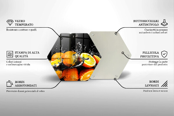 Skleněná krájecí deska Šťavnaté oranžové ovoce