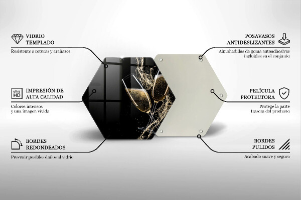 Skleněná krájecí deska Sklenice šampaňského