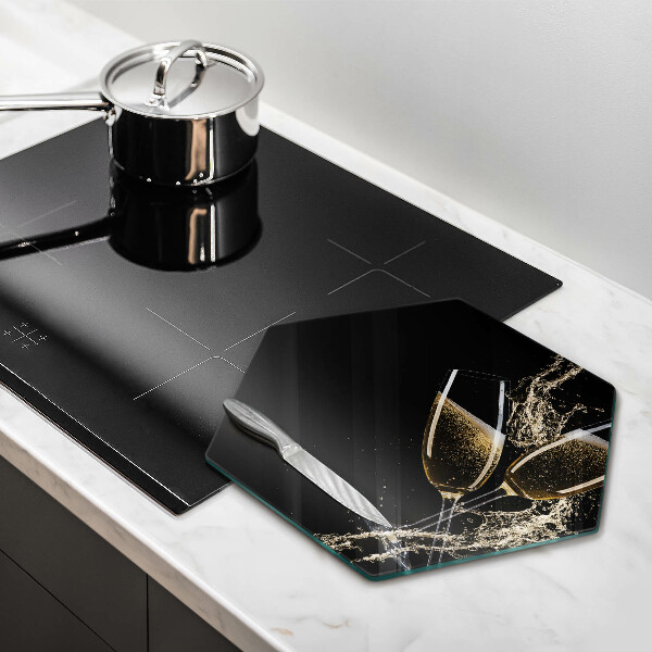 Skleněná krájecí deska Sklenice šampaňského