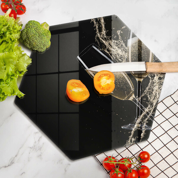 Skleněná krájecí deska Sklenice šampaňského