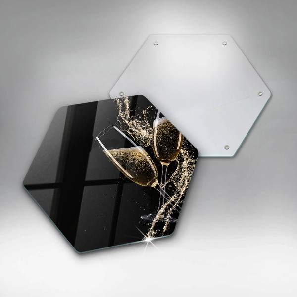 Skleněná krájecí deska Sklenice šampaňského