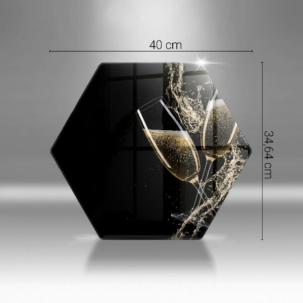 Skleněná krájecí deska Sklenice šampaňského