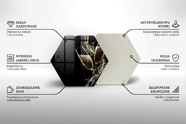 Skleněná krájecí deska Sklenice šampaňského