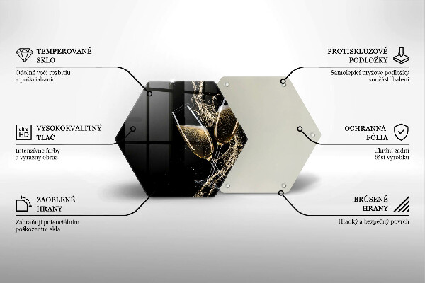 Skleněná krájecí deska Sklenice šampaňského