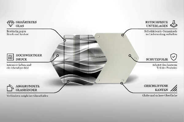 Skleněná deska do kuchyně Abstrakce jemné linie