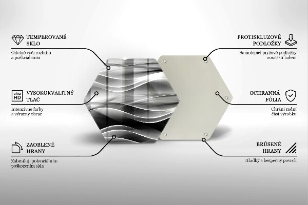 Skleněná deska do kuchyně Abstrakce jemné linie