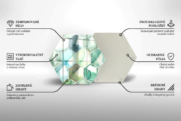 Skleněná deska do kuchyně Akvarel šestiúhelníky