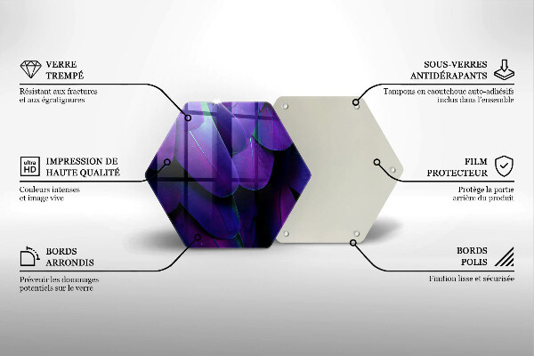 Skleněná deska do kuchyně Neonové peří