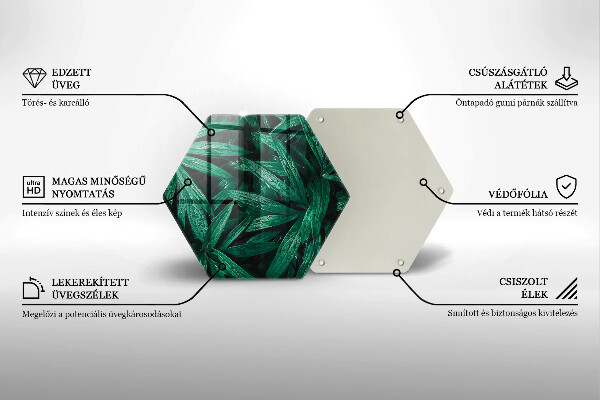 Skleněné krájecí prkénko Listy rostlin