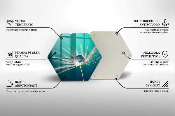 Skleněné krájecí prkénko Rosa na pampelišce