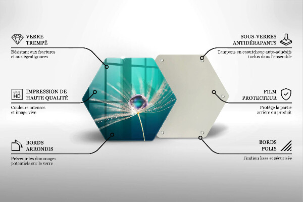 Skleněné krájecí prkénko Rosa na pampelišce