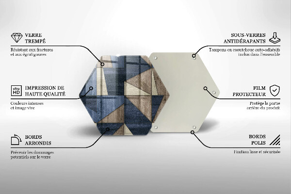 Skleněné krájecí prkénko Geometrické abstrakce
