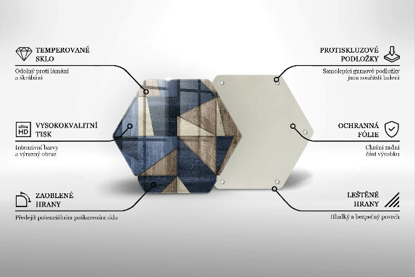 Skleněné krájecí prkénko Geometrické abstrakce