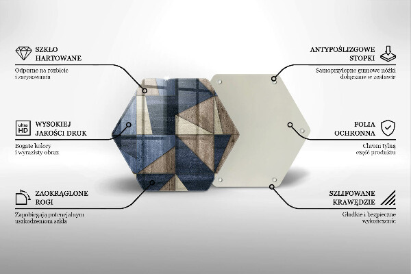Skleněné krájecí prkénko Geometrické abstrakce