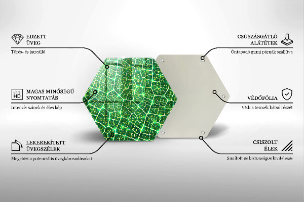 Skleněné krájecí prkénko Struktura listu