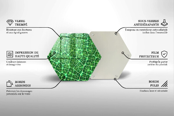 Skleněné krájecí prkénko Struktura listu