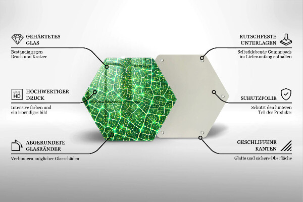 Skleněné krájecí prkénko Struktura listu