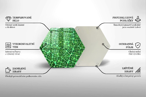 Skleněné krájecí prkénko Struktura listu