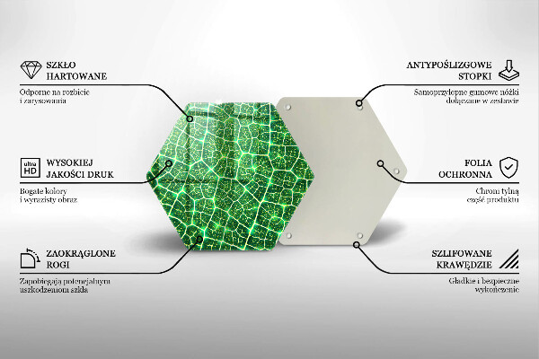 Skleněné krájecí prkénko Struktura listu