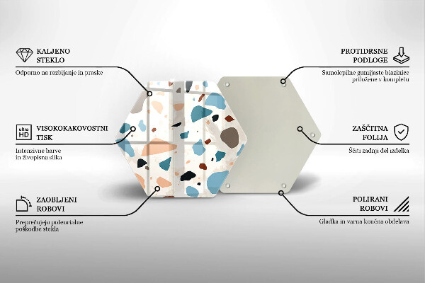Skleněné krájecí prkénko Dekorativní kamenina