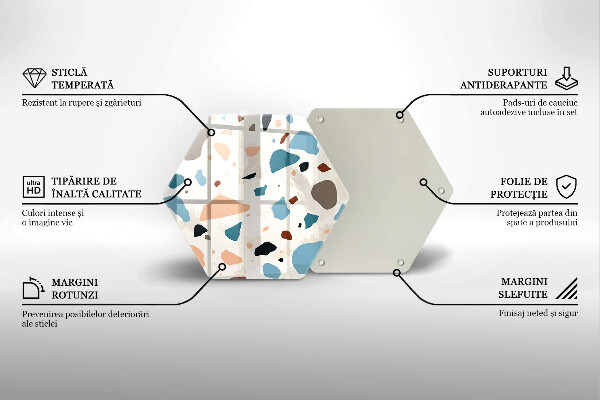 Skleněné krájecí prkénko Dekorativní kamenina
