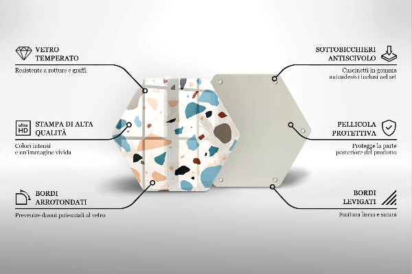 Skleněné krájecí prkénko Dekorativní kamenina