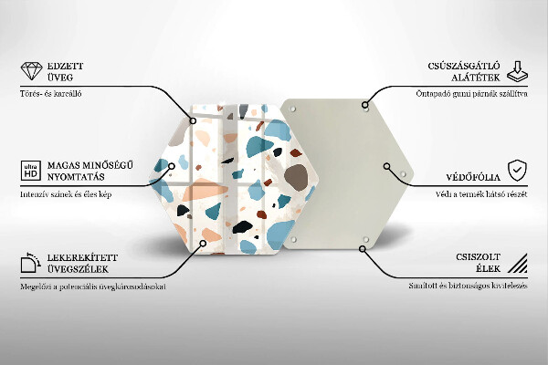Skleněné krájecí prkénko Dekorativní kamenina