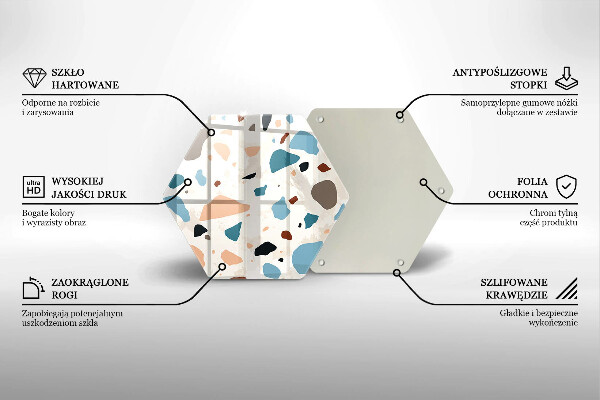 Skleněné krájecí prkénko Dekorativní kamenina
