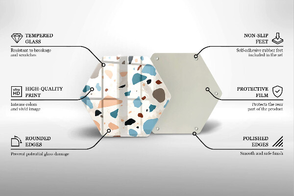 Skleněné krájecí prkénko Dekorativní kamenina