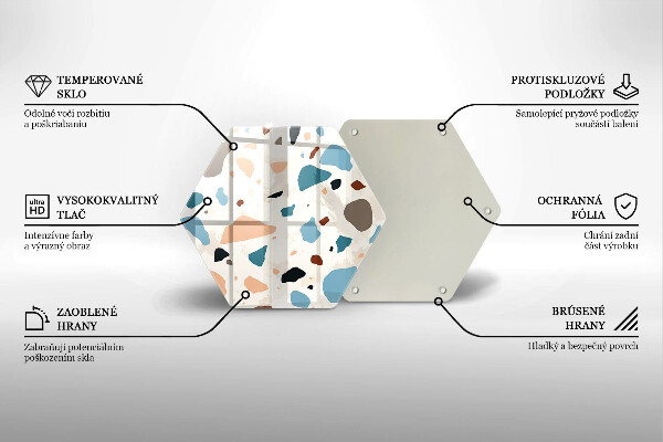 Skleněné krájecí prkénko Dekorativní kamenina