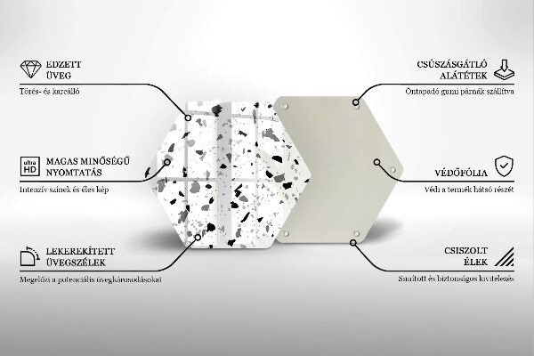 Skleněné krájecí prkénko Dekorativní kamenina