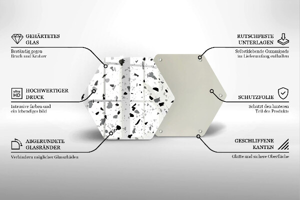 Skleněné krájecí prkénko Dekorativní kamenina