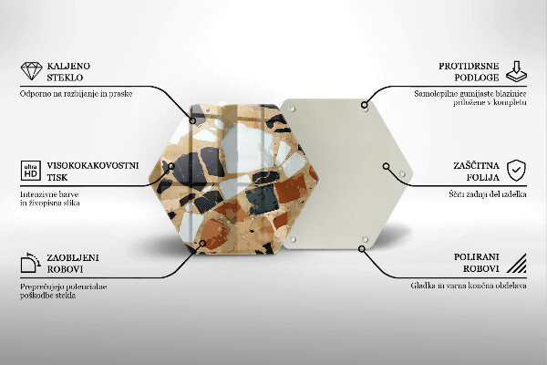 Skleněná deska do kuchyně Dekorativní kameny talíř